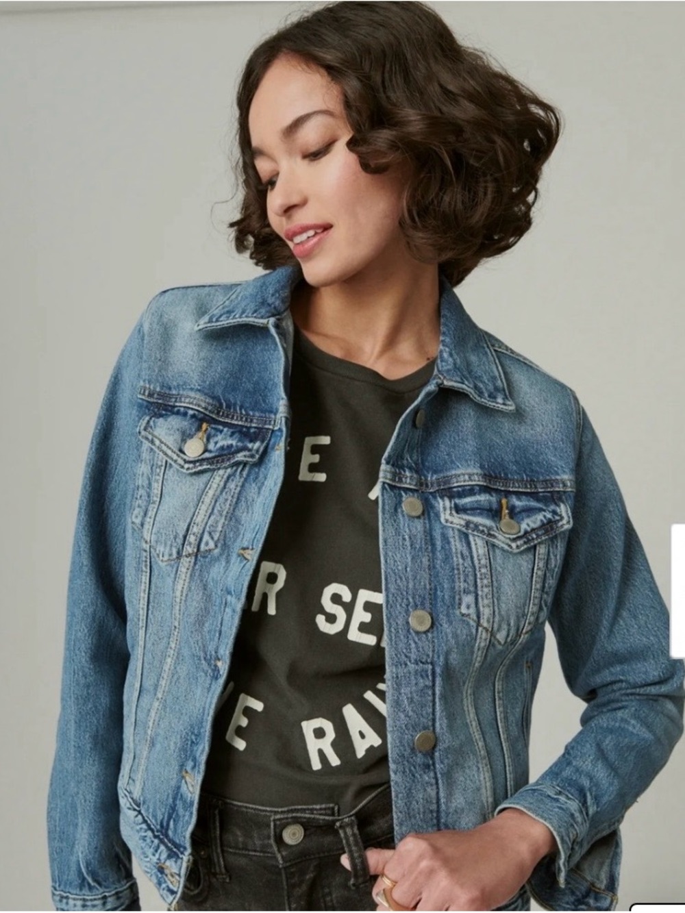 Lucky Brand The Tomboy Trucker Denim Jacket Size Small